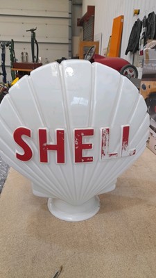 Lot 247 - ORIGINAL SHELL GLASS GLOBE AND LIGHT STAND