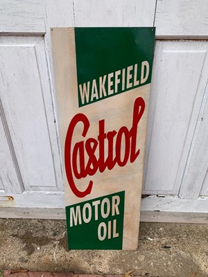 Lot 57 - WAKEFIELD CASTROL MOTOR OIL SIGN 12" X 36"