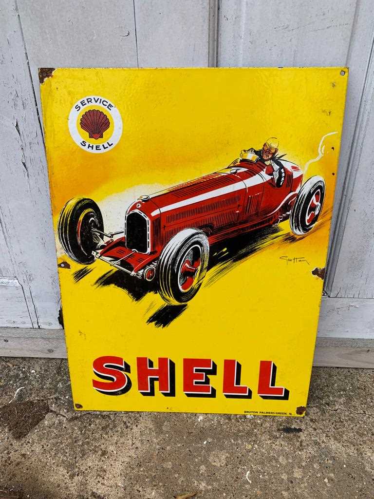 Lot 89 - SHELL RACING CAR ENAMEL SIGN 16