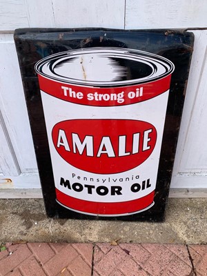 Lot 113 - AMALIE MOTOR OIL SIGN 24" X 35"