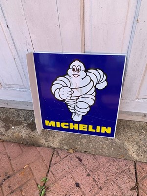 Lot 179 - DOUBLE SIDED HANGING MICHELIN SIGN 18" X 19"