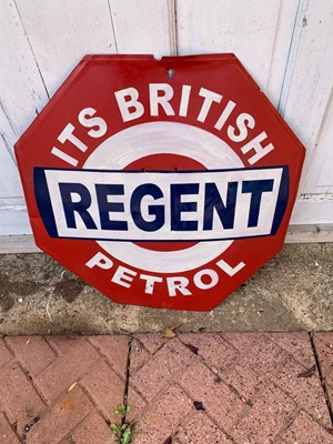 Lot 215 - REGENT PETROL SIGN 24" X 24"