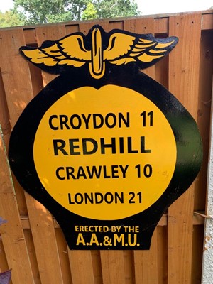 Lot 281 - AA ROUND WING REDHILL SIGN 24" X 35"