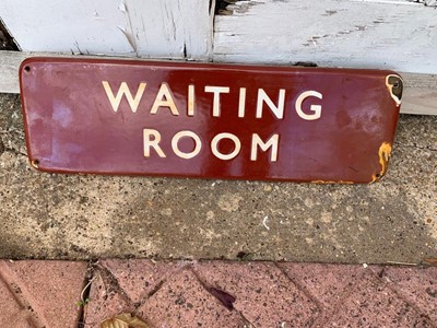 Lot 247 - RAILWAY WAITING ROOM ENAMEL SIGN 182 X 6"