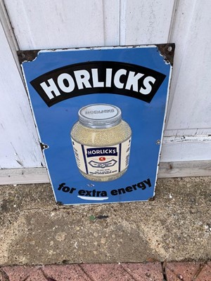 Lot 367 - HORLICKS ENAMEL SIGN 12" X 18"