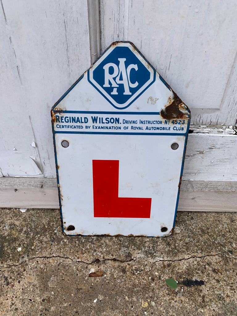 Lot 415 - RAC LEARNER ENAMEL SIGN 11.5