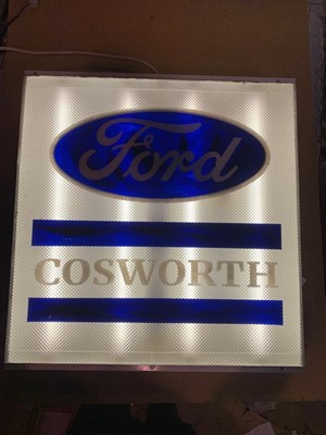 Lot 447 - FORD COSWORTH LIGHT UP SIGN 23" X 24"