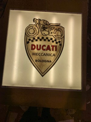 Lot 463 - DUCATI LIGHT UP SIGN 23" X 24"