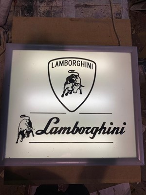 Lot 551 - LAMBORGHINI LIGHT UP SIGN 25" X 29"