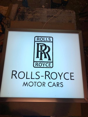 Lot 567 - ROLLS ROYCE MOTOR CARS LIGHT UP SIGN 29" X 26"