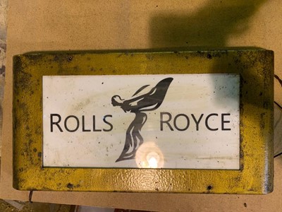 Lot 583 - OLD ROLLS ROYCE LIGHT UP SIGN 12" X 24"