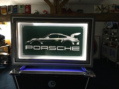 Lot 269 - LARGE ILLUMINATED PORSCHE GT SIGN