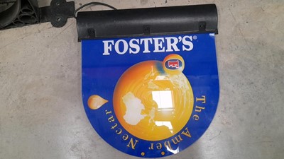 Lot 446 - FOSTERS LIGHT UP SINGLE SIDED HANGING SIGN