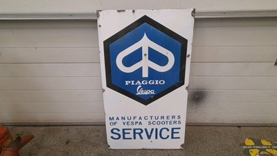 Lot 452 - PIAGGIO METAL SERVICE SIGN  24" X 42"