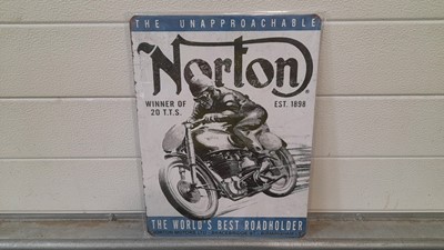 Plaque Metal Vintage Norton