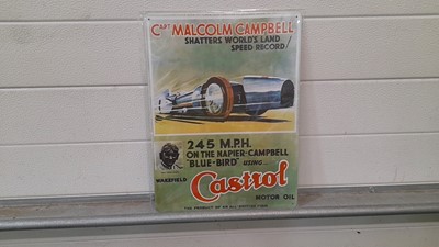 Lot 541 - MALCOLM CAMPBELL 245 MPH REPRODUCTION METAL SIGN