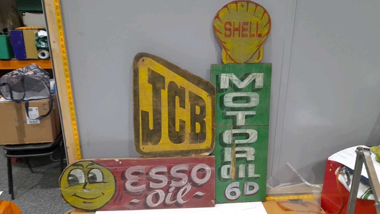 Lot 547 - 3X WOODEN PAINTED FAIRGROUND SIGNS