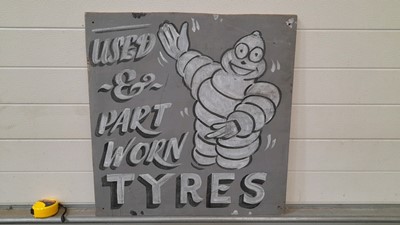 Lot 589 - HAND PAINTED WOODEN MICHELIN SIGN