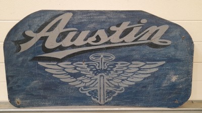 Lot 597 - WOODEN HAND PAINTED AUSTIN SIGN