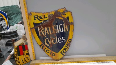 Lot 637 - 2X RALEIGH ENAMEL SIGNS