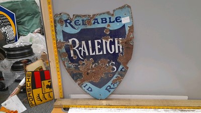 Lot 637 - 2X RALEIGH ENAMEL SIGNS