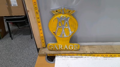 Lot 582 - AA GARAGE DOUBLE SIDED CAST REPRO SIGN