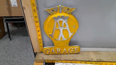 Lot 582 - AA GARAGE DOUBLE SIDED CAST REPRO SIGN