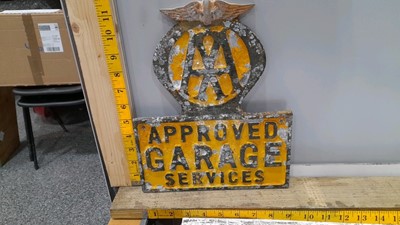 Lot 585 - APPROVED GARAGE SERVICES CAST REPRO SIGN