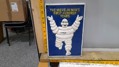 Lot 587 - MICHELIN MAN FIRST HUNDRED YEARS CAST REPRO SIGN