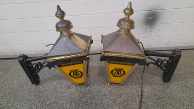 Lot 25 - PAIR OF AA PAINTED COPPER LAMPS SMALL