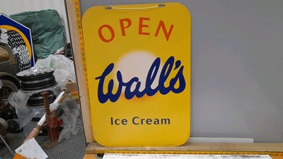 Lot 675 - WALL'S ICE CREAM OPEN DOUBLE SIDED SIGN