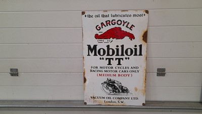 Lot 137 - MOBILOIL TT GARGOYLE ENAMEL SIGN 20" X 29"