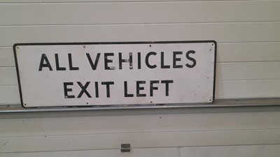 Lot 668 - ALL VEHICLES EXIT LEFT SIGN