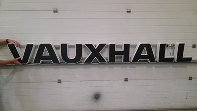 Lot 523 - LARGE GENUINE LIGHT UP VAUXHALL SIGN  124" X 13"