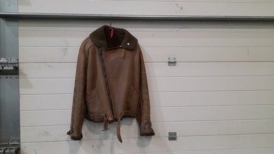 Lot 650 - RAF  LEATHER FLYING JACKET ( FUR LINED )