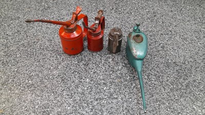 Lot 607 - 4 SMALL OIL TRIGGER CANS