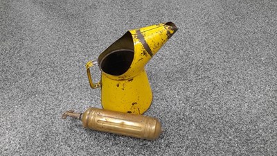 Lot 618 - GALLON OIL JUG & BRASS FIRE EXTINGUISHER