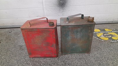 Lot 554 - 2X PETROL CANS WITH BRASS CAPS