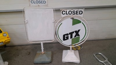 Lot 524 - GARAGE REVOLVING  SIGNS 1X PLAIN 1X CASTROL GTX