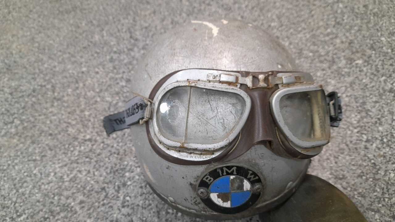 Lot 686 - OLD STYLE BMW HELMET & GOGGLES