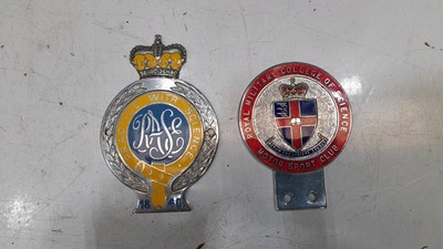 Lot 246 - 2X BADGES ROYAL MILITARY COLLEGE OF SCIENCE + PRACTICE WITH SCIENCE