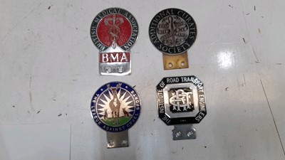 Lot 266 - 4X BADGES LEAGUE AGINST CRUEL SPORTS,INST OF TRANSPORT ENG, BRITISH MEDICAL ASSOC+ ADDITIONAL CURATES