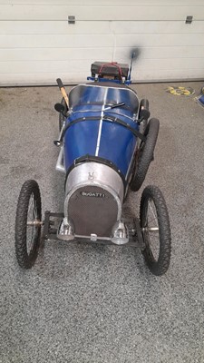 Lot 142 - HAND BUILT BUGATTI CHILDS PEDAL CAR WITH WORKING LIGHTS