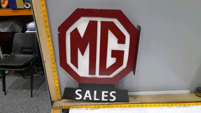 Lot 50 - MG WOODEN HANGING SALES  DOUBLE SIDED SIGN