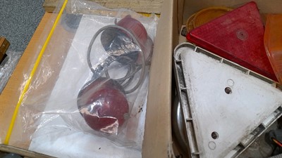 Lot 435 - CAR MIRRORS, GLASS LENSES AND TRANSTEC CLOCK