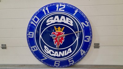 Lot 298 - HANDMADE SCANIA SAAB CLOCK 32" DIAMETER