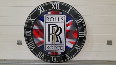 Lot 350 - HANDMADE ROLLS ROYCE LOGO CLOCK 32" DIAMETER