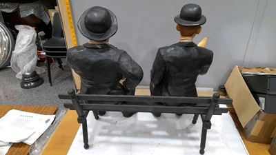 Lot 154 - LAUREL & HARDY FIGURES SAT ON A BENCH