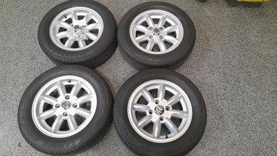 Lot 388 - MGB  SET OF 4 MINATOR 15" 5.5J ET20 WHEELS AND TYRES