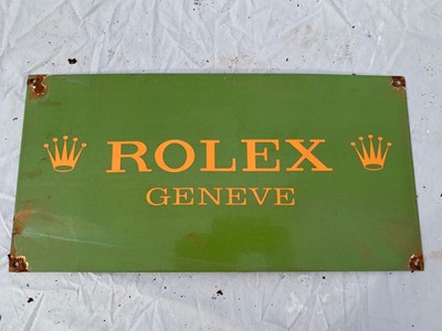 Lot 214 - ROLEX GENEVE ENAMEL SIGN 18" x 9"